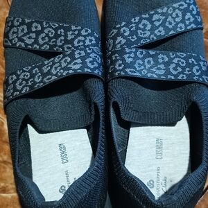 Clarks Black Leopard Pattern Flats